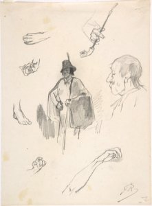 Sheet with figures, details of hands and feet MET DP802522