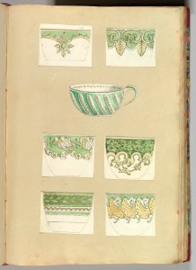 Seven Designs for Decorated Cups MET DP828392. Free illustration for personal and commercial use.