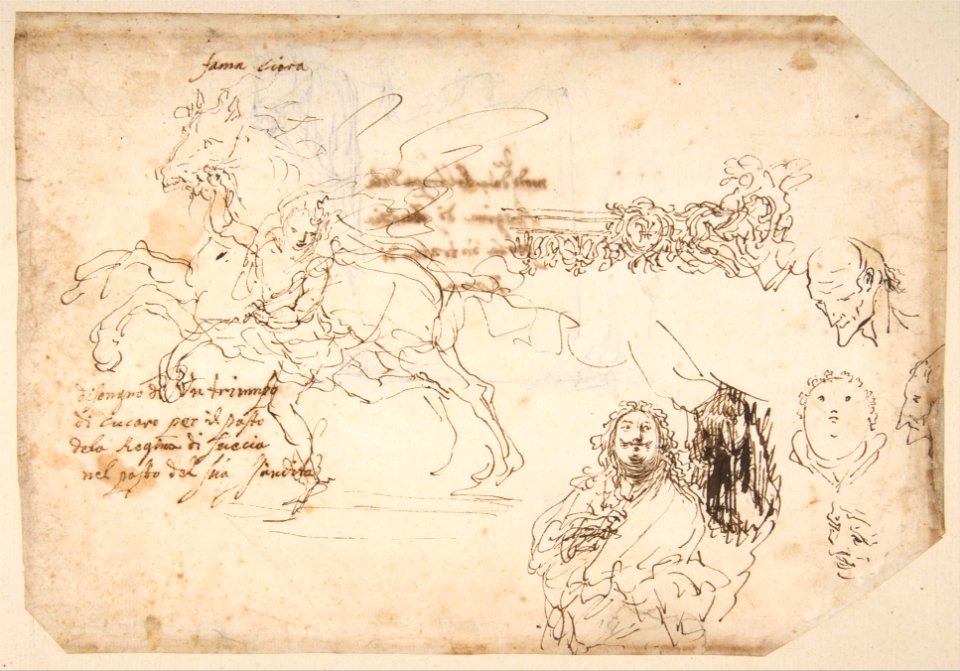 Sheet of Sketches- Sculpture for a Banquet Honoring Queen Christian of Sweden. MET DP811735