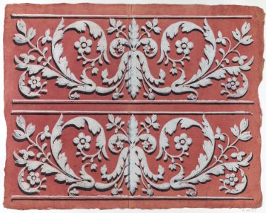 Sheet with two borders with rinceau motif Met DP886313