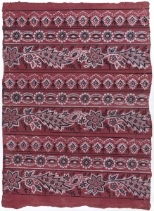 Sheet with three borders with paisley and floral patterns Met DP886321