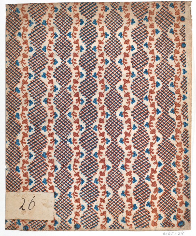 Sheet with overall vine and criss-cross pattern Met DP886381