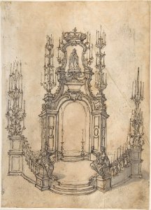 Sheet with Various Designs for Tables and a Funerary Monument MET DP809742