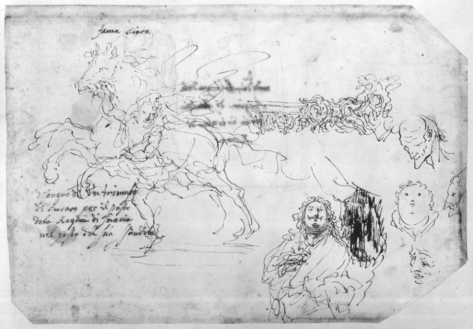 Sheet of Sketches- Sculpture for a Banquet Honoring Queen Christian of Sweden. MET 236033