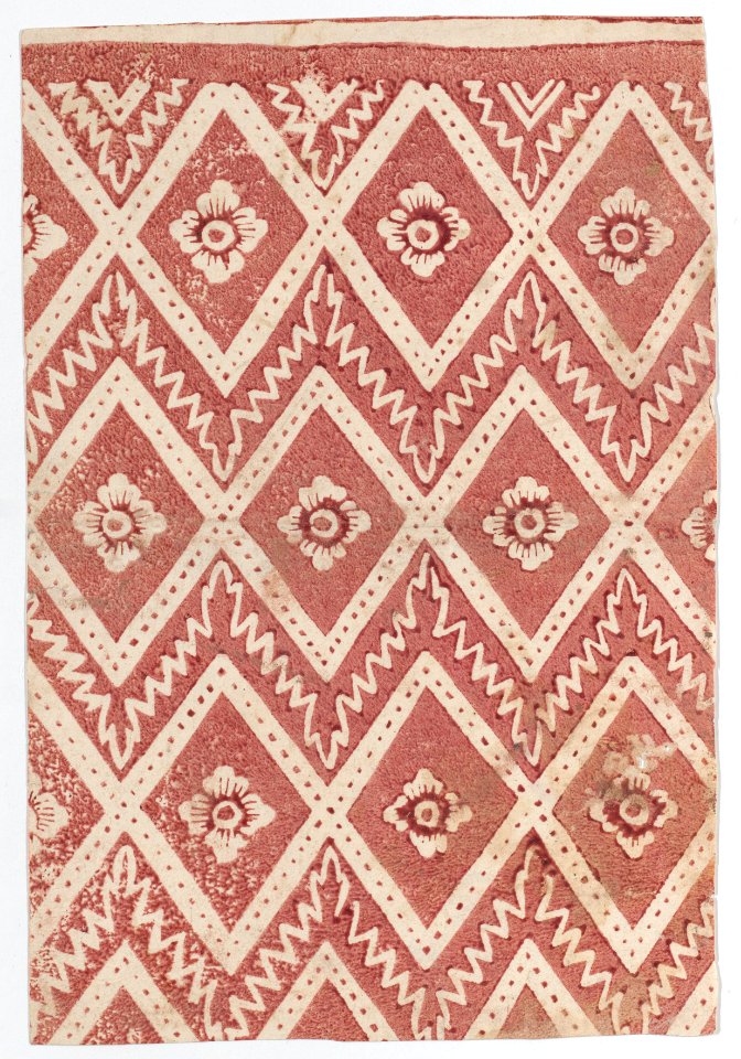 Sheet with red diamond and zigzag pattern Met DP887058