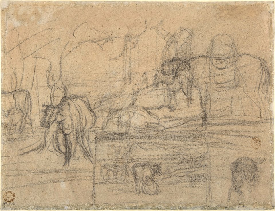 Sheepshearing Beneath a Tree MET DP807724