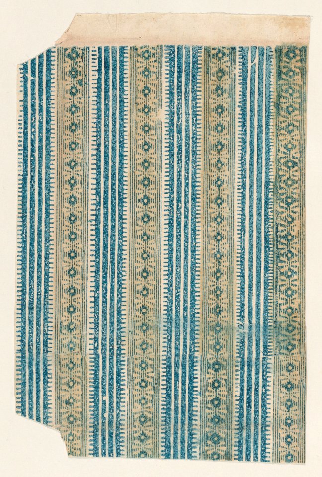 Sheet with four borders with a striped and abstract pattern Met DP886741