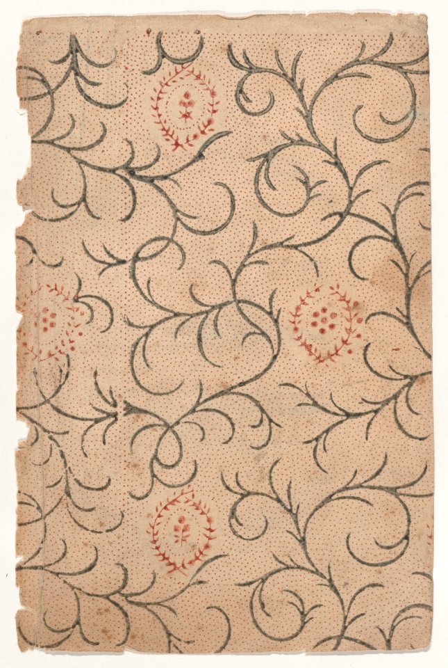 Sheet with overall vine and dot pattern Met DP886748