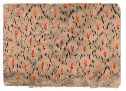Sheet with pattern of red and black dashes Met DP886582