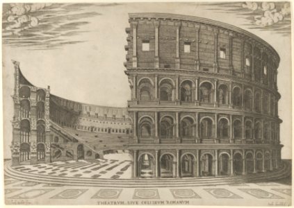 Section and elevation of the Colosseum in Rome MET DP847229