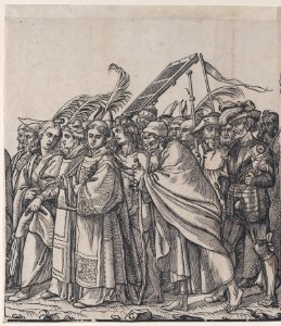 Section G- martyrs holding palm branches, from The Triumph of Christ MET DP875554