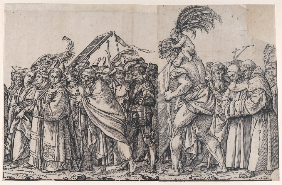 Section G- martyrs holding palm branches, from The Triumph of Christ MET DP875550