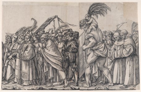Section G- martyrs holding palm branches, from The Triumph of Christ MET DP875550