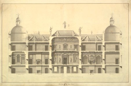 Section of the East Front, Houghton Hall, Norfolk MET DP829089