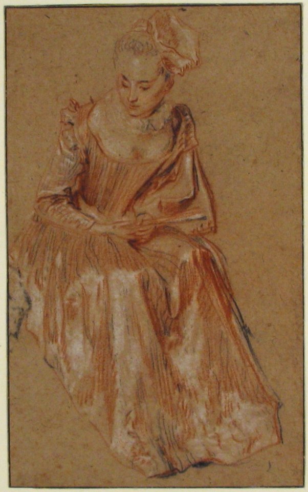 Seated Woman Holding a Fan MET 43.163.23. Free illustration for personal and commercial use.