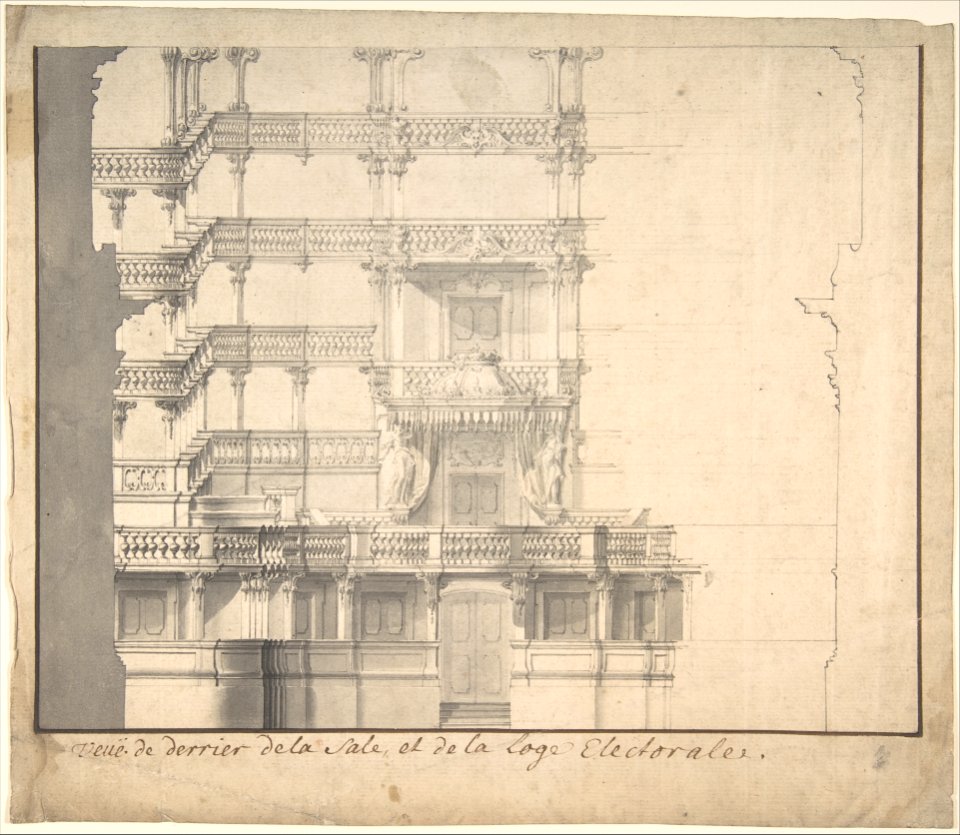 Section of the Interior of a Court Theater (of Mannheim). MET DP807887