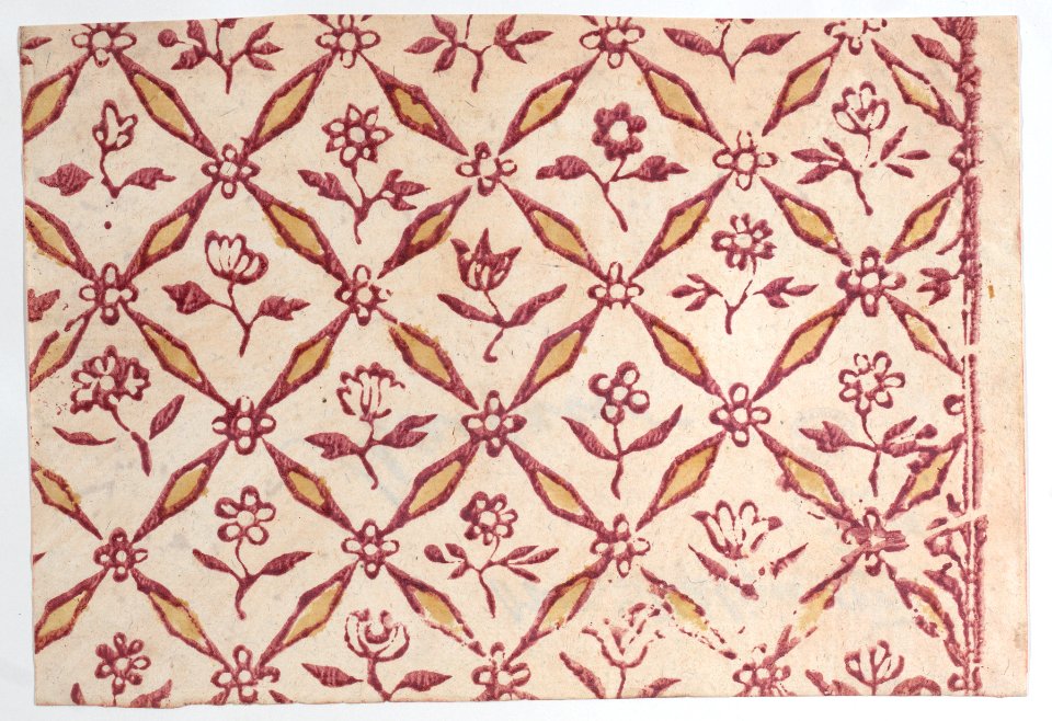 Sheet with red floral pattern Met DP887060