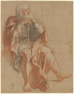 Seated Old Man Holding a Staff MET DP211516