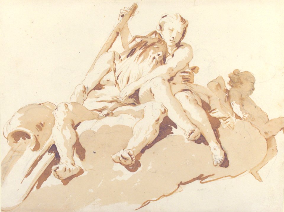 Seated River God, Nymph with an Oar, and Putto MET 37.165.32