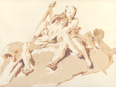 Seated River God, Nymph with an Oar, and Putto MET 37.165.32