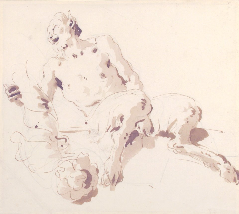 Seated Satyr Holding a Garland MET 37.165.47
