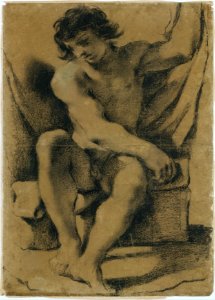 Seated Nude Young Man in Nearly Frontal View MET DT243862
