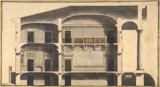 Section of a House with Portico Seen at Right. MET DP801347