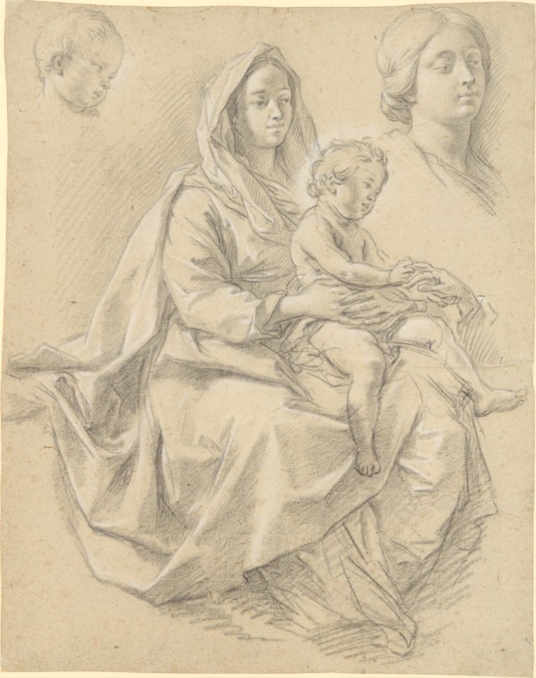 Seated Woman with a Child on her Lap (Study for a Mystic Marriage of St. Catherine of Alexandria) MET DP217834