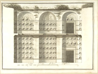 Section (Interior Elevation) of a Columbarium MET DP801755