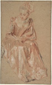 Seated Woman Holding a Fan MET DP808445