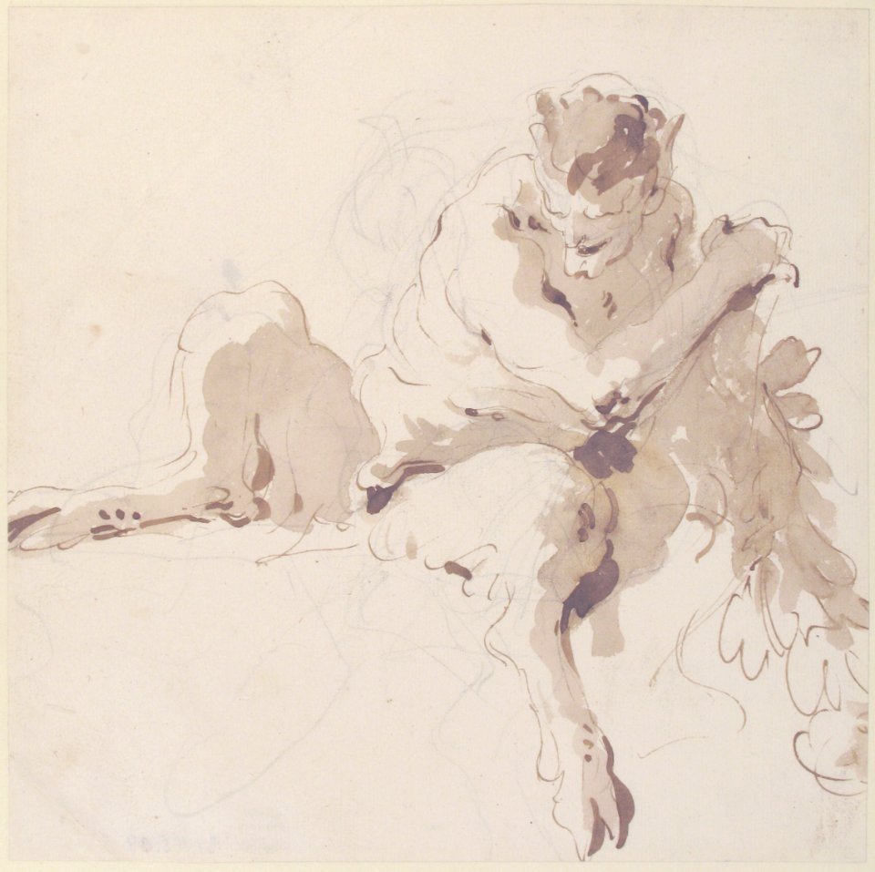 Seated Satyr Holding a Garland MET 37.165.49