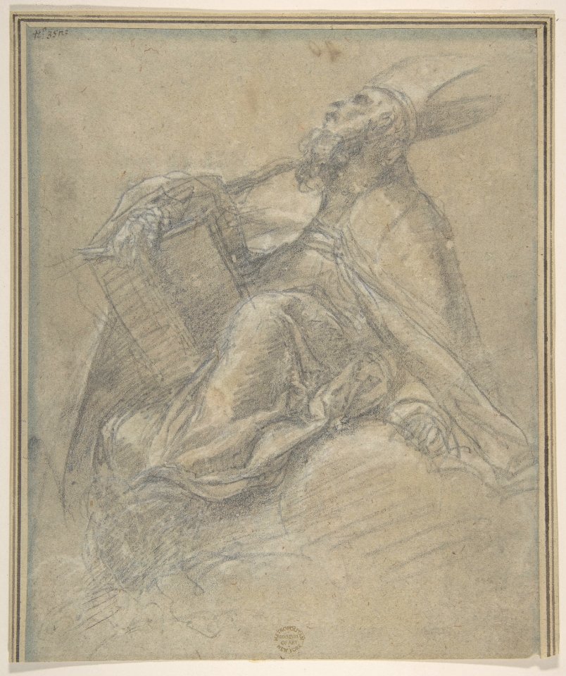 Seated Bishop Holding a Book MET DP810945
