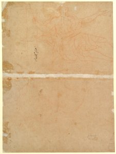 Seated Nude Male Figure (recto); Seated Figure (verso) MET DP820511