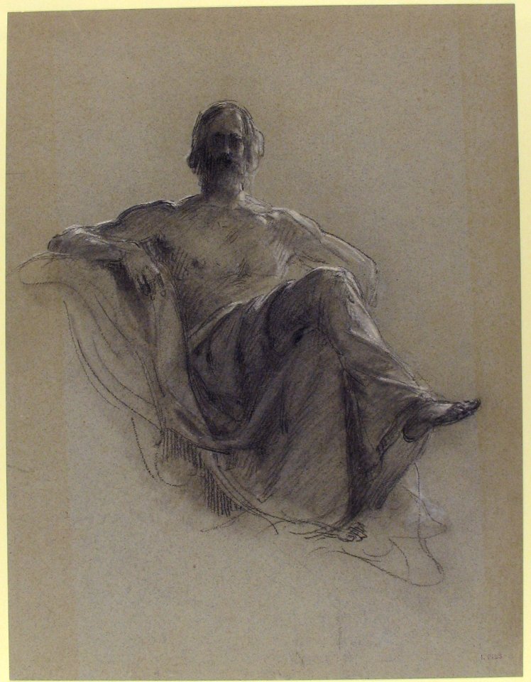 Seated Bearded Man, Nude to the Waist (Jupiter Seated) MET 1974.365