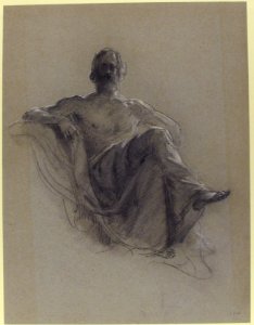 Seated Bearded Man, Nude to the Waist (Jupiter Seated) MET 1974.365
