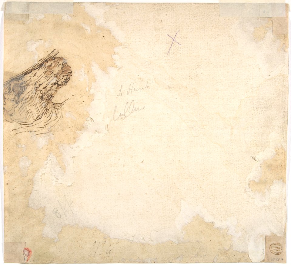 Seated Sibyl and Attendant Genius (recto); Study of the Head of a Horse in Profile (verso) MET DP810255