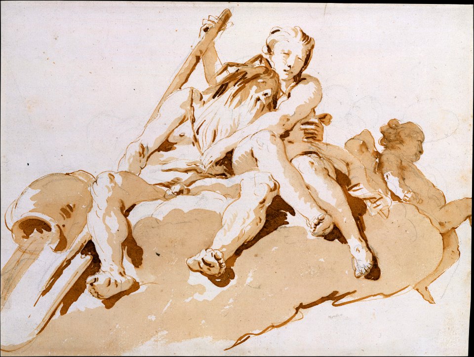 Seated River God, Nymph with an Oar, and Putto MET DT5204
