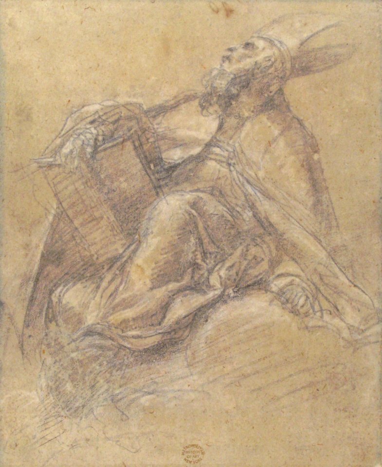 Seated Bishop Holding a Book MET 80.3.422