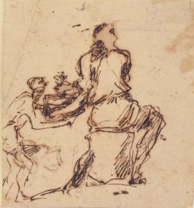 Seated Figure Receiving an Object Presented by a Smaller Figure MET 17.236.51