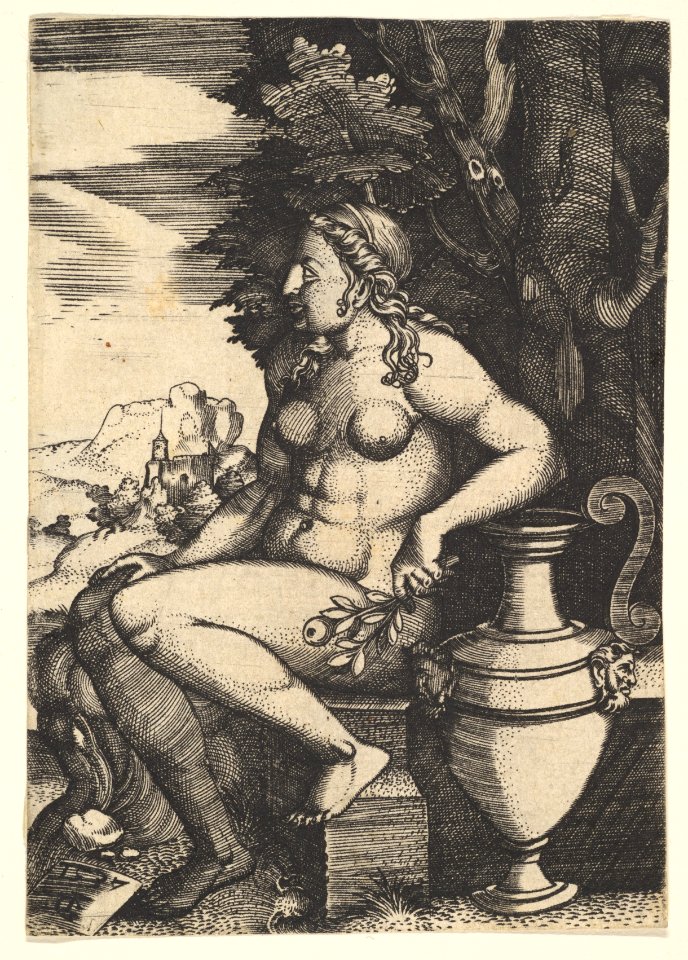 Seated nude next to a vase MET DP828517