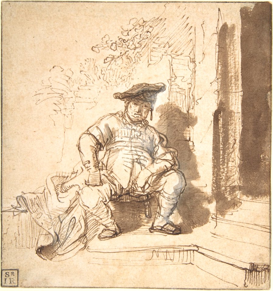Seated Man Wearing a Flat Cap MET DP800562