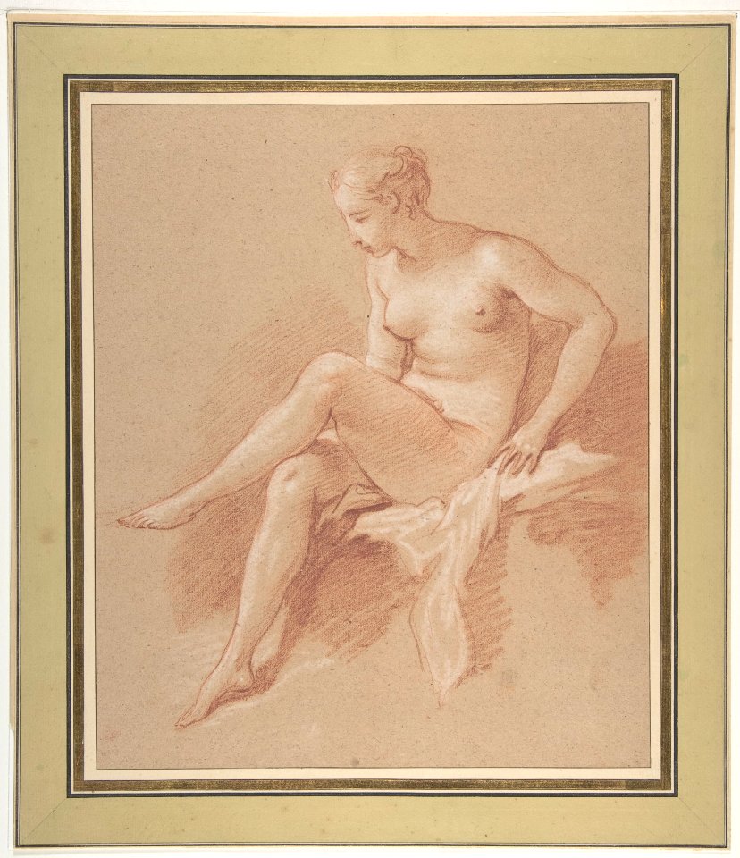 Seated female nude MET DP809657