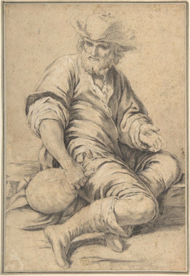 Seated Man Holding a Jug MET DP802965