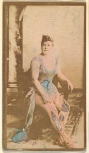 Seated actress blue hand-colored gown, from the Actresses series (N668) MET DPB869911