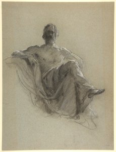 Seated Bearded Man, Nude to the Waist (Jupiter Seated) MET DP812019