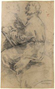 Seated Male Figure with the Head of an Onlooker (recto); Standing Male Figure in a Monk's Habit (verso) MET DP123327