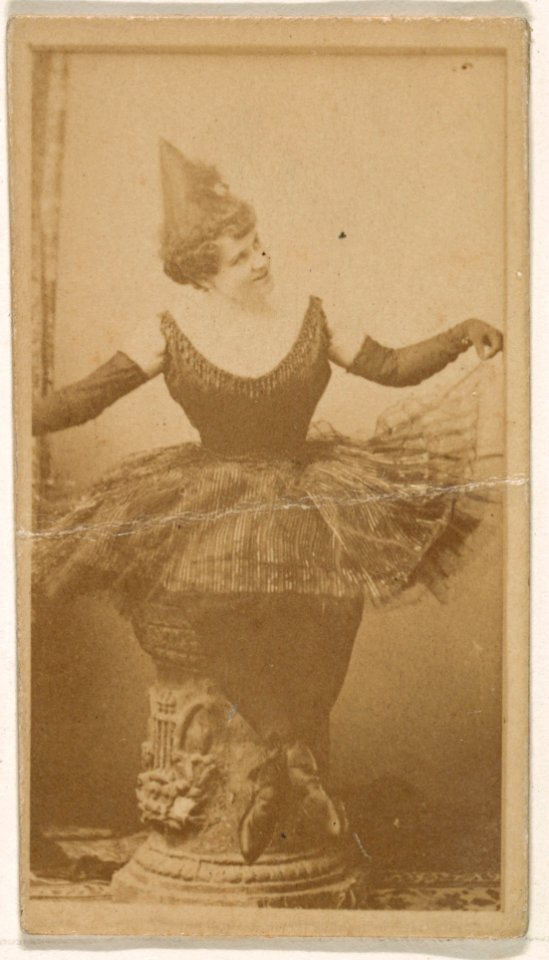 Seated dancer holding skirt, from the Actresses series (N245) issued by Kinney Brothers to promote Sweet Caporal Cigarettes MET DP859946