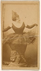 Seated dancer holding skirt, from the Actresses series (N245) issued by Kinney Brothers to promote Sweet Caporal Cigarettes MET DP859946