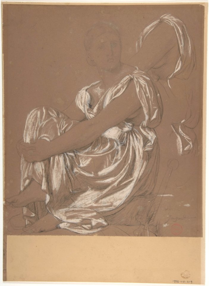 Seated Female Figure. Study for the Figure of the Iliad in- The Apotheosis of Homer MET DP806761
