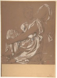 Seated Female Figure. Study for the Figure of the Iliad in- The Apotheosis of Homer MET DP806761